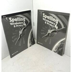 Abeka Spelling Vocabulary & Poetry 4 Student‎ Tests and Teacher Key NEW 4t Grade